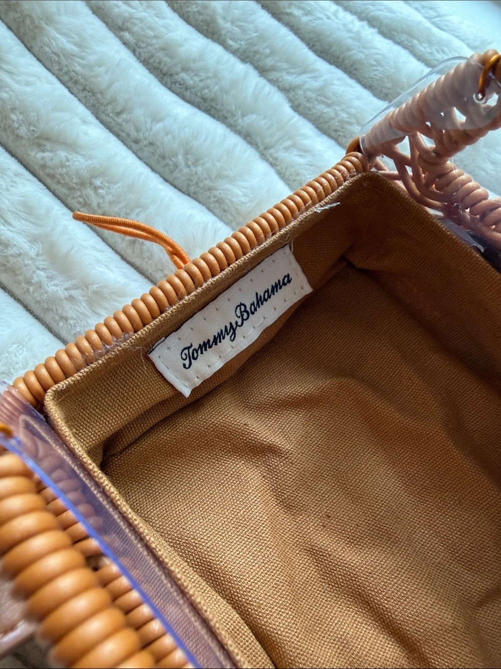 Tommy Bahama Woven Rattan Car-Shaped Crossbody Bag in Warm Tan - Picture 5 of 7
